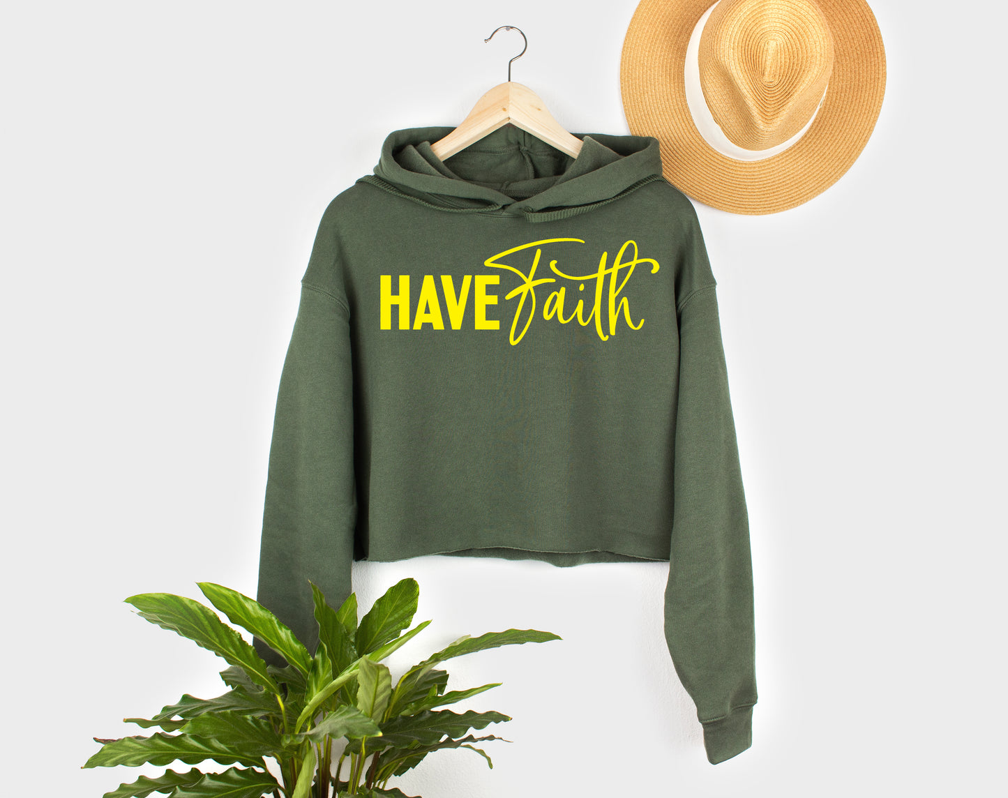 HAVE FAITH CROPPED FLEECE CREW