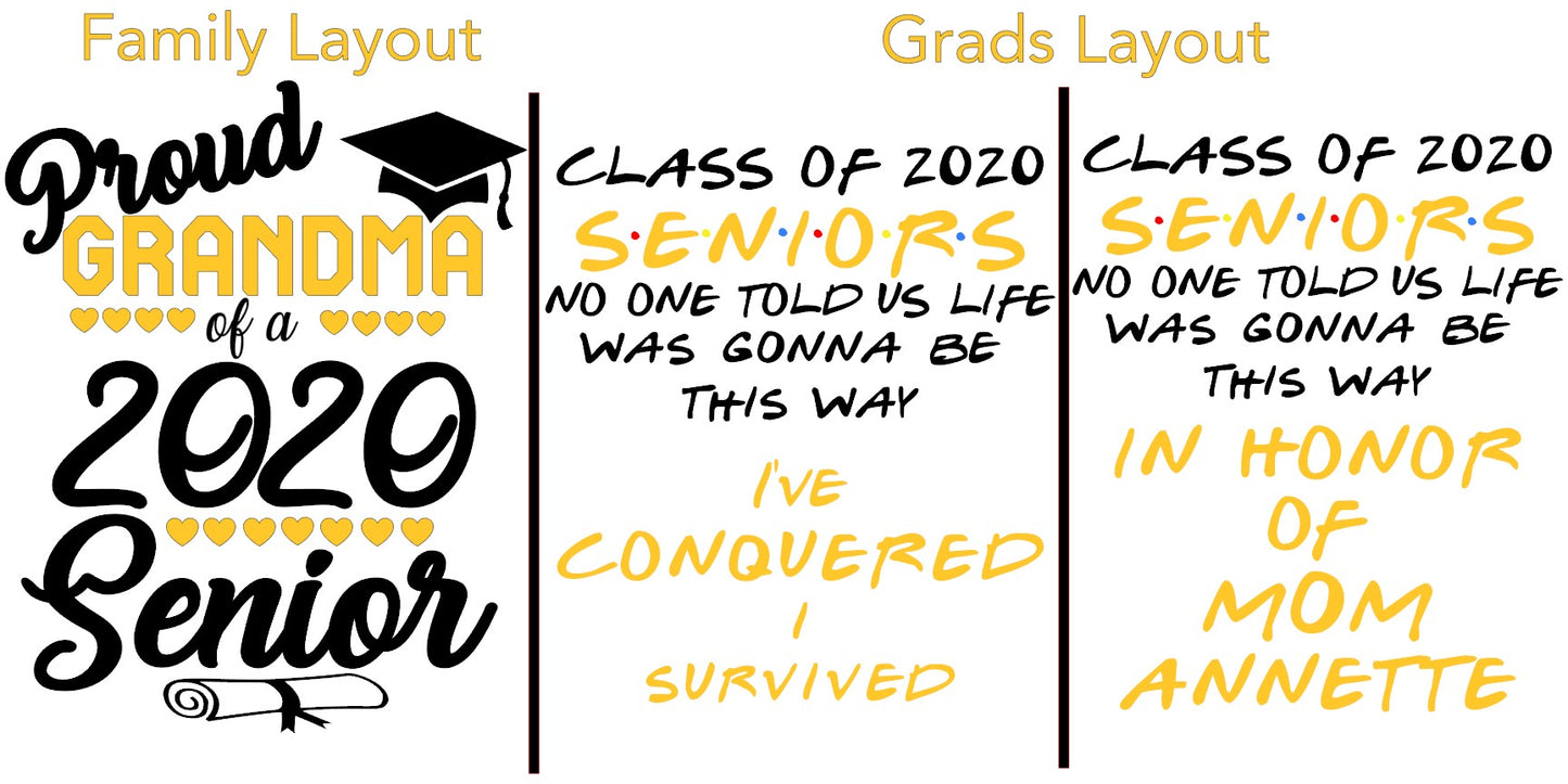 2020 Senior Graduates Family T-shirts