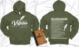 WRITE THE VISION ~ MAKE IT PLAIN ~ HABAKKUK 2:2-3 HOODIE SWEATSHIRT DESIGN 1 - STANDARD DECREE ON THE BACK