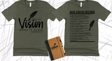 WRITE THE VISION ~ MAKE IT PLAIN ~ HABAKKUK 2:2-3 TEE  - DESIGN 3 - STANDARD DECREE ON THE BACK