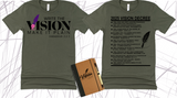 WRITE THE VISION ~ MAKE IT PLAIN ~ HABAKKUK 2:2-3 TEE  - DESIGN 4 - STANDARD DECREE ON THE BACK