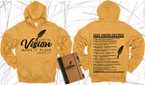 WRITE THE VISION ~ MAKE IT PLAIN ~ HABAKKUK 2:2-3 HOODIE SWEATSHIRT DESIGN 1 - STANDARD DECREE ON THE BACK