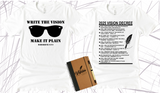 WRITE THE VISION ~ MAKE IT PLAIN ~ HABAKKUK 2:2-3  - MEN SHADES TEE -STANDARD DECREE ON THE BACK