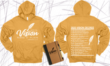 WRITE THE VISION ~ MAKE IT PLAIN ~ HABAKKUK 2:2-3 HOODIE SWEATSHIRT DESIGN 1 - STANDARD DECREE ON THE BACK