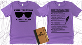 WRITE THE VISION ~ MAKE IT PLAIN ~ HABAKKUK 2:2-3  - MEN SHADES TEE -STANDARD DECREE ON THE BACK