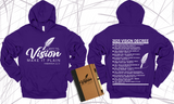 WRITE THE VISION ~ MAKE IT PLAIN ~ HABAKKUK 2:2-3 HOODIE SWEATSHIRT DESIGN 1 - STANDARD DECREE ON THE BACK