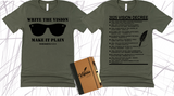 WRITE THE VISION ~ MAKE IT PLAIN ~ HABAKKUK 2:2-3  - MEN SHADES TEE -STANDARD DECREE ON THE BACK