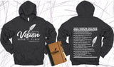 WRITE THE VISION ~ MAKE IT PLAIN ~ HABAKKUK 2:2-3 HOODIE SWEATSHIRT DESIGN 1 - STANDARD DECREE ON THE BACK