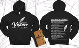 WRITE THE VISION ~ MAKE IT PLAIN ~ HABAKKUK 2:2-3 HOODIE SWEATSHIRT DESIGN 1 - STANDARD DECREE ON THE BACK