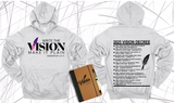 WRITE THE VISION ~ MAKE IT PLAIN ~ HABAKKUK 2:2-3 HOODIE SWEATSHIRT DESIGN 4 - STANDARD DECREE ON THE BACK