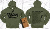 WRITE THE VISION ~ MAKE IT PLAIN ~ HABAKKUK 2:2-3 HOODIE SWEATSHIRT DESIGN 2 - STANDARD DECREE ON THE BACK