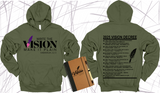 WRITE THE VISION ~ MAKE IT PLAIN ~ HABAKKUK 2:2-3 HOODIE SWEATSHIRT DESIGN 4 - STANDARD DECREE ON THE BACK