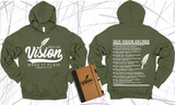 WRITE THE VISION ~ MAKE IT PLAIN ~ HABAKKUK 2:2-3 HOODIE SWEATSHIRT DESIGN 2 - STANDARD DECREE ON THE BACK