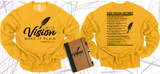 WRITE THE VISION ~ MAKE IT PLAIN ~ HABAKKUK 2:2-3 SWEATSHIRT DESIGN 1 - STANDARD DECREE ON THE BACK