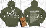 WRITE THE VISION ~ MAKE IT PLAIN ~ HABAKKUK 2:2-3 HOODIE SWEATSHIRT DESIGN 3 - STANDARD DECREE ON THE BACK