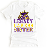 **NEW**LEGACY LAKERS SISTER + PLAYER NUMBER