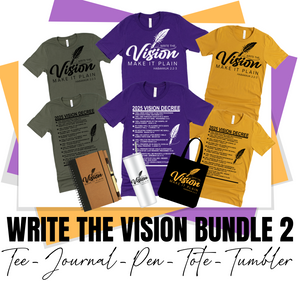 WRITE THE VISION  - VISIONARY BUNDLE 2 (TEE_JOURNAL_PEN_TOTE_TUMBLER)