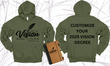 **CUSTOMIZE VISION DECREE ON THE BACK**WRITE THE VISION ~ MAKE IT PLAIN ~ HABAKKUK 2:2-3 HOODIE SWEATSHIRT