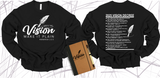 WRITE THE VISION ~ MAKE IT PLAIN ~ HABAKKUK 2:2-3 SWEATSHIRT DESIGN 1 - STANDARD DECREE ON THE BACK