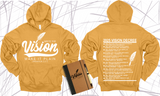 WRITE THE VISION ~ MAKE IT PLAIN ~ HABAKKUK 2:2-3 HOODIE SWEATSHIRT DESIGN 2 - STANDARD DECREE ON THE BACK