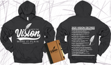 WRITE THE VISION ~ MAKE IT PLAIN ~ HABAKKUK 2:2-3 HOODIE SWEATSHIRT DESIGN 2 - STANDARD DECREE ON THE BACK