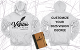 **CUSTOMIZE VISION DECREE ON THE BACK**WRITE THE VISION ~ MAKE IT PLAIN ~ HABAKKUK 2:2-3 HOODIE SWEATSHIRT