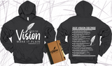 WRITE THE VISION ~ MAKE IT PLAIN ~ HABAKKUK 2:2-3 HOODIE SWEATSHIRT DESIGN 3 - STANDARD DECREE ON THE BACK