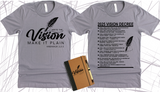 WRITE THE VISION ~ MAKE IT PLAIN ~ HABAKKUK 2:2-3 TEE DESIGN 1 - STANDARD DECREE ON THE BACK