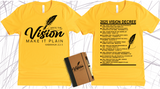 WRITE THE VISION ~ MAKE IT PLAIN ~ HABAKKUK 2:2-3 TEE DESIGN 1 - STANDARD DECREE ON THE BACK