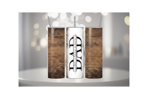 WOOD DAD TUMBLER- TUMBLER/WATER BOTTLE - CUSTOMIZE NAMES IN THE NOTE SECTION BEFORE CHECKOUT