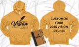 **CUSTOMIZE VISION DECREE ON THE BACK**WRITE THE VISION ~ MAKE IT PLAIN ~ HABAKKUK 2:2-3 HOODIE SWEATSHIRT