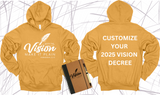 **CUSTOMIZE VISION DECREE ON THE BACK**WRITE THE VISION ~ MAKE IT PLAIN ~ HABAKKUK 2:2-3 HOODIE SWEATSHIRT