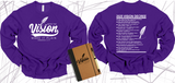 WRITE THE VISION ~ MAKE IT PLAIN ~ HABAKKUK 2:2-3 SWEATSHIRT DESIGN 2 - STANDARD DECREE ON THE BACK