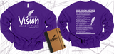 WRITE THE VISION ~ MAKE IT PLAIN ~ HABAKKUK 2:2-3 SWEATSHIRT DESIGN 3 - STANDARD DECREE ON THE BACK