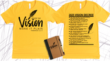 WRITE THE VISION ~ MAKE IT PLAIN ~ HABAKKUK 2:2-3 TEE  - DESIGN 3 - STANDARD DECREE ON THE BACK