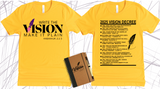 WRITE THE VISION ~ MAKE IT PLAIN ~ HABAKKUK 2:2-3 TEE  - DESIGN 4 - STANDARD DECREE ON THE BACK