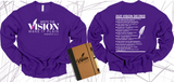 WRITE THE VISION ~ MAKE IT PLAIN ~ HABAKKUK 2:2-3 SWEATSHIRT DESIGN 4 - STANDARD DECREE ON THE BACK