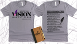 WRITE THE VISION ~ MAKE IT PLAIN ~ HABAKKUK 2:2-3 TEE  - DESIGN 4 - STANDARD DECREE ON THE BACK