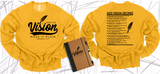 WRITE THE VISION ~ MAKE IT PLAIN ~ HABAKKUK 2:2-3 SWEATSHIRT DESIGN 2 - STANDARD DECREE ON THE BACK