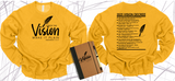 WRITE THE VISION ~ MAKE IT PLAIN ~ HABAKKUK 2:2-3 SWEATSHIRT DESIGN 3 - STANDARD DECREE ON THE BACK