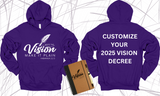 **CUSTOMIZE VISION DECREE ON THE BACK**WRITE THE VISION ~ MAKE IT PLAIN ~ HABAKKUK 2:2-3 HOODIE SWEATSHIRT