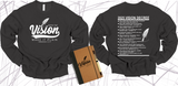 WRITE THE VISION ~ MAKE IT PLAIN ~ HABAKKUK 2:2-3 SWEATSHIRT DESIGN 2 - STANDARD DECREE ON THE BACK