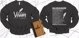 WRITE THE VISION ~ MAKE IT PLAIN ~ HABAKKUK 2:2-3 SWEATSHIRT DESIGN 3 - STANDARD DECREE ON THE BACK