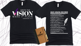 WRITE THE VISION ~ MAKE IT PLAIN ~ HABAKKUK 2:2-3 TEE  - DESIGN 4 - STANDARD DECREE ON THE BACK