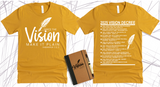 WRITE THE VISION ~ MAKE IT PLAIN ~ HABAKKUK 2:2-3 TEE  - DESIGN 3 - STANDARD DECREE ON THE BACK