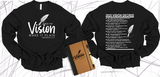 WRITE THE VISION ~ MAKE IT PLAIN ~ HABAKKUK 2:2-3 SWEATSHIRT DESIGN 3 - STANDARD DECREE ON THE BACK