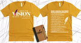 WRITE THE VISION ~ MAKE IT PLAIN ~ HABAKKUK 2:2-3 TEE  - DESIGN 4 - STANDARD DECREE ON THE BACK