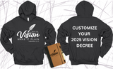 **CUSTOMIZE VISION DECREE ON THE BACK**WRITE THE VISION ~ MAKE IT PLAIN ~ HABAKKUK 2:2-3 HOODIE SWEATSHIRT