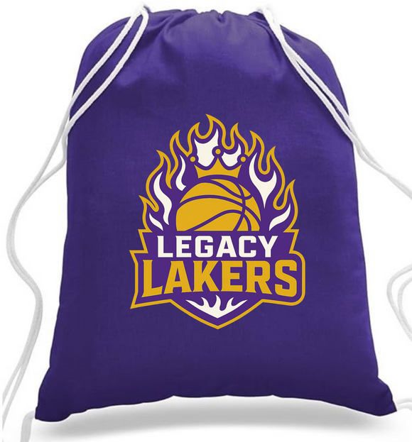 LEGACY LAKERS COTTON DRAWSTRING BACKPACK