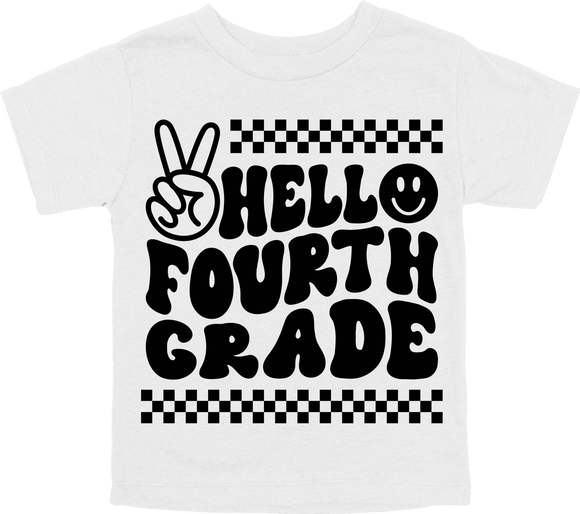 HELLO FOURTH GRADE - PEACE SIGN WITH TRACKS